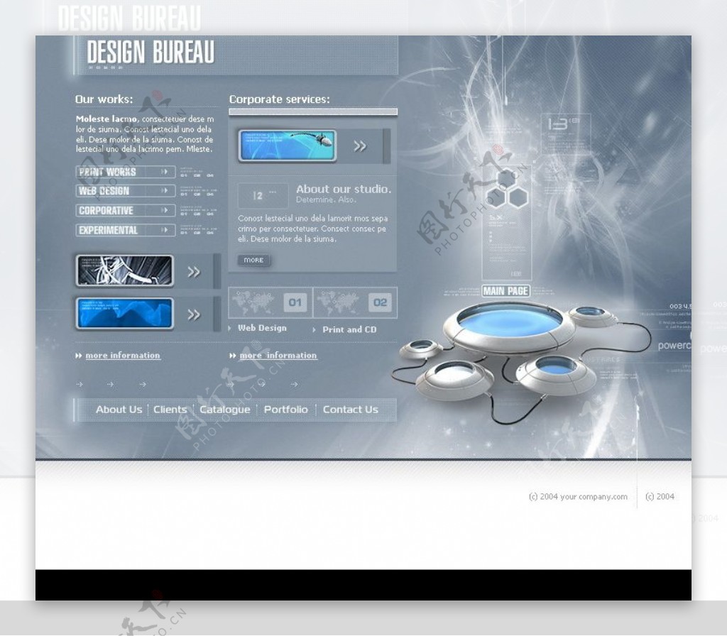 欧美名流设计公司网页模板PSD图片