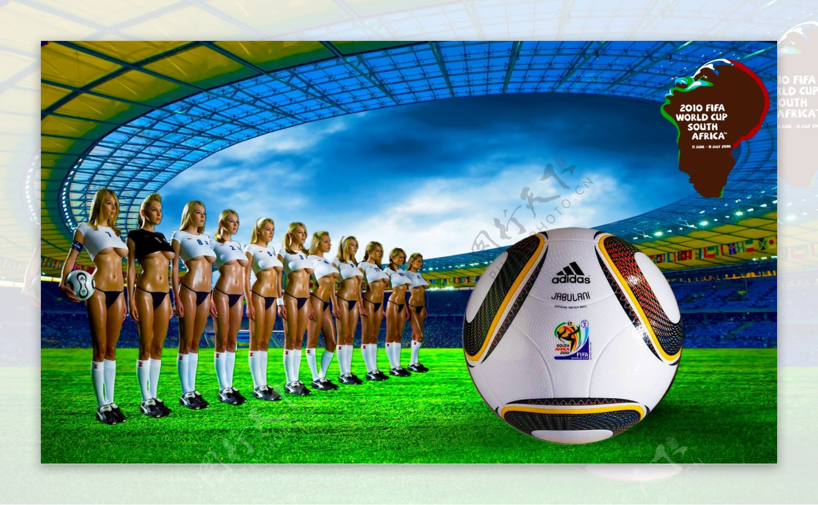 2010南非世界杯足球宝贝宣传海报图片