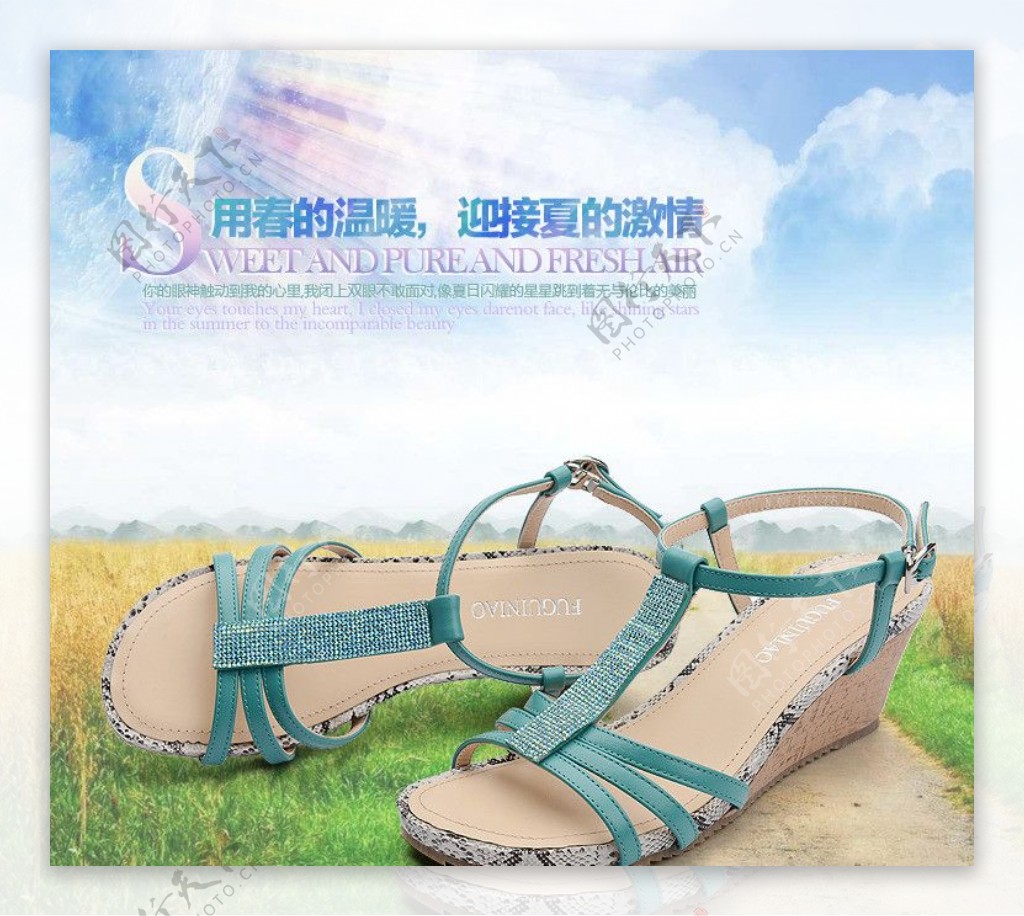 夏日清新女凉鞋广告图图片
