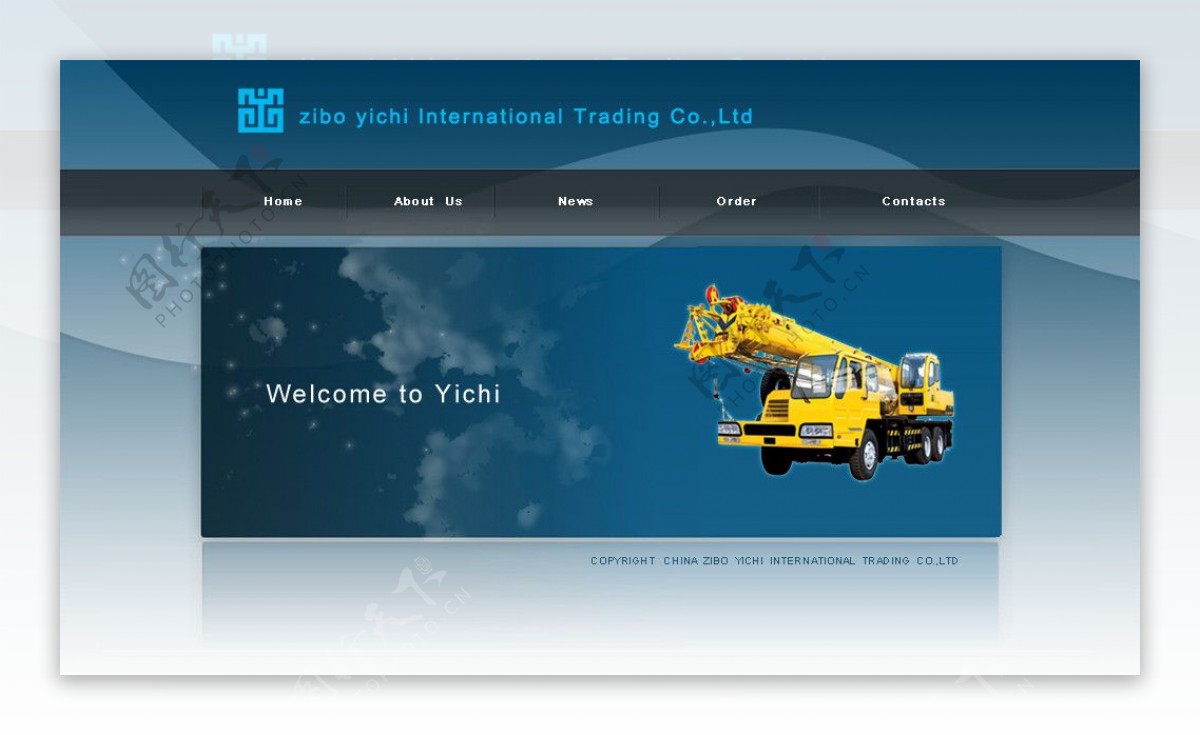 网站效果图网站模板蓝色企业网站图片