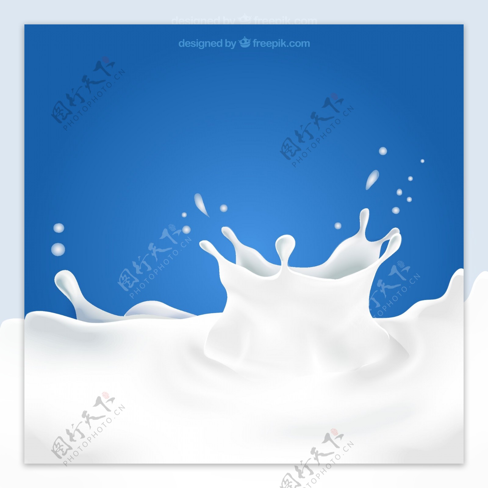 动感液态牛奶矢量素材图片