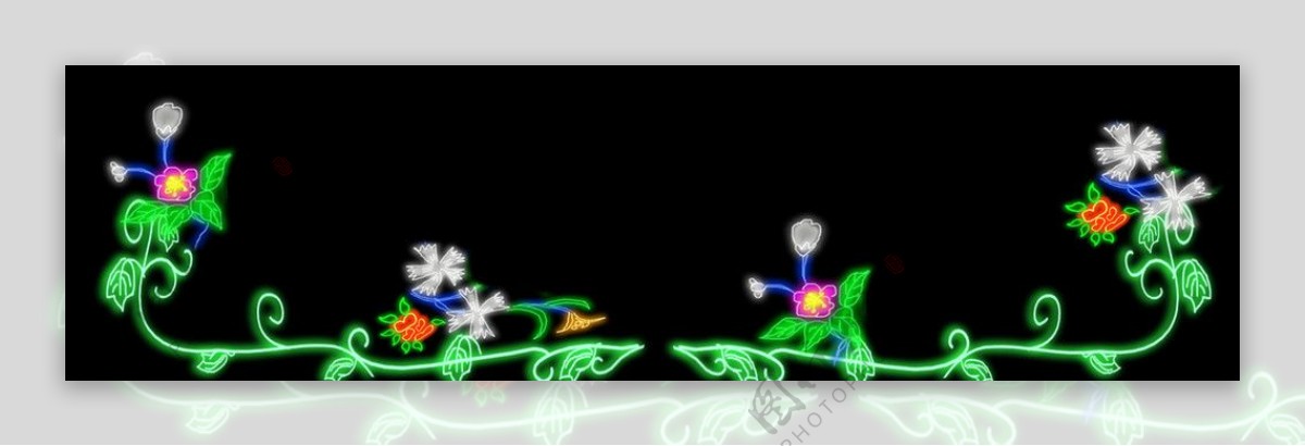 霓虹灯花边素材图片