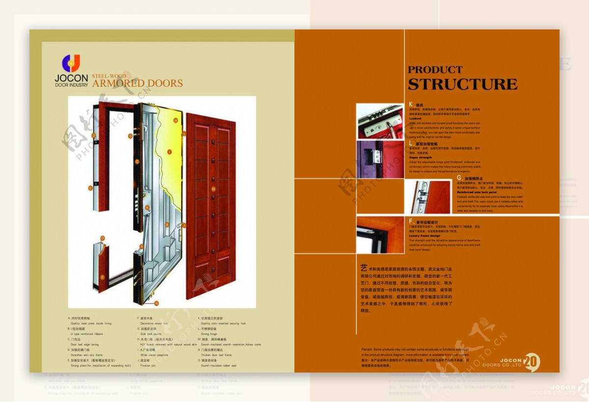 钢木门结构图片