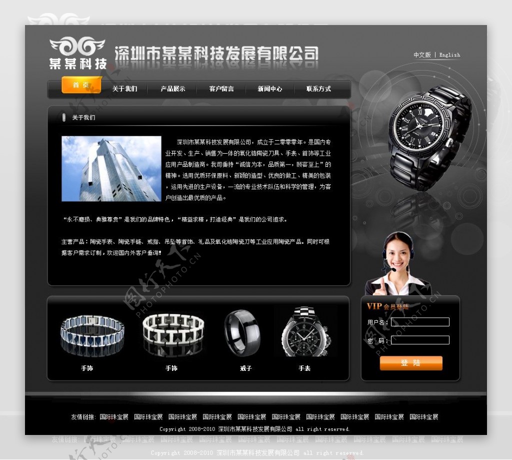 2010PSD黑色风格网页图片