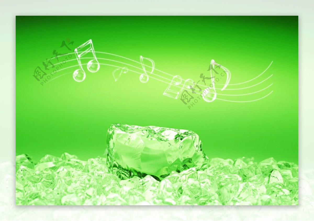 绿色冰块音符图片