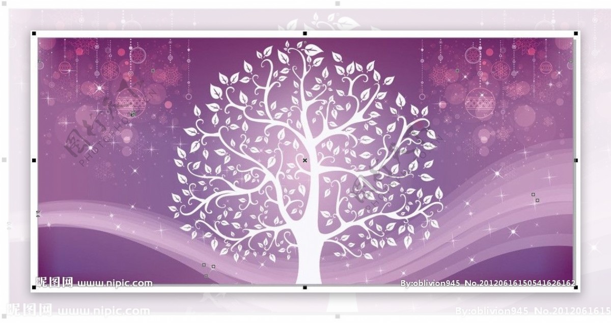 紫色雪花树图片
