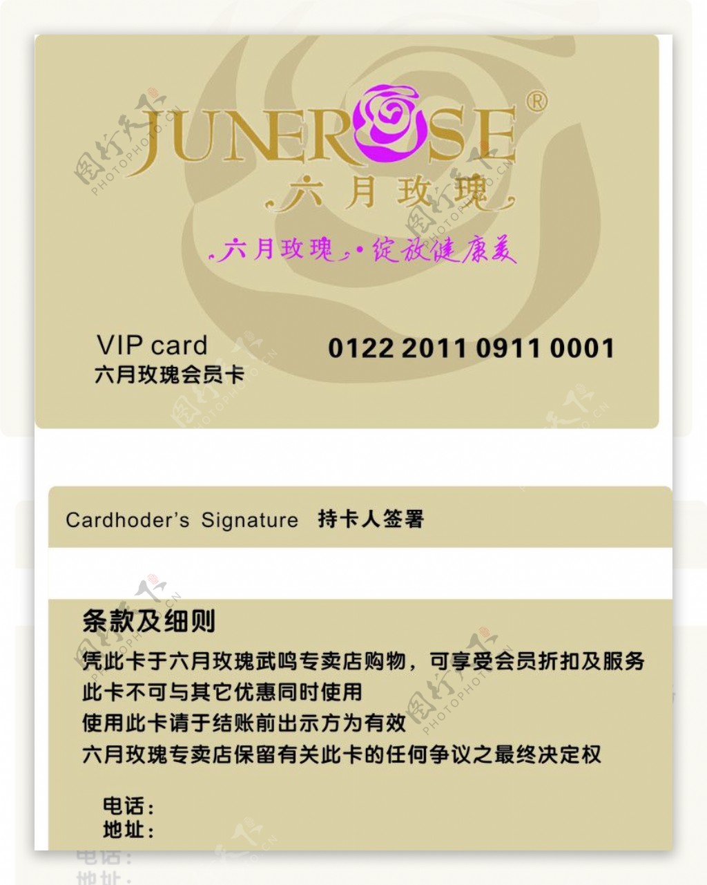 六月玫瑰VIP卡图片