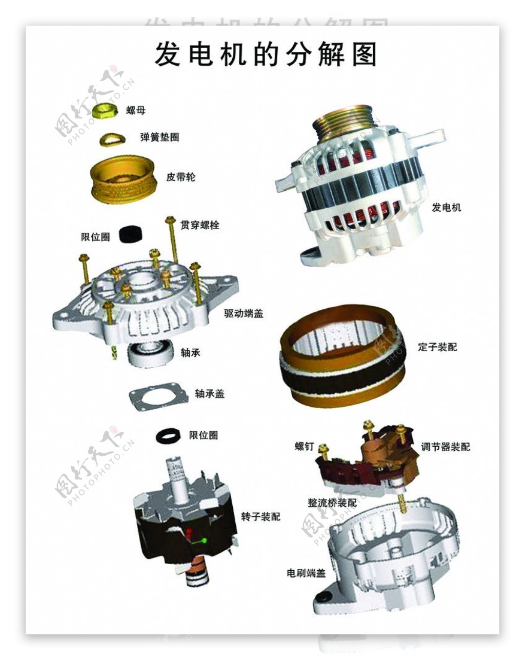 发电机分解图图片