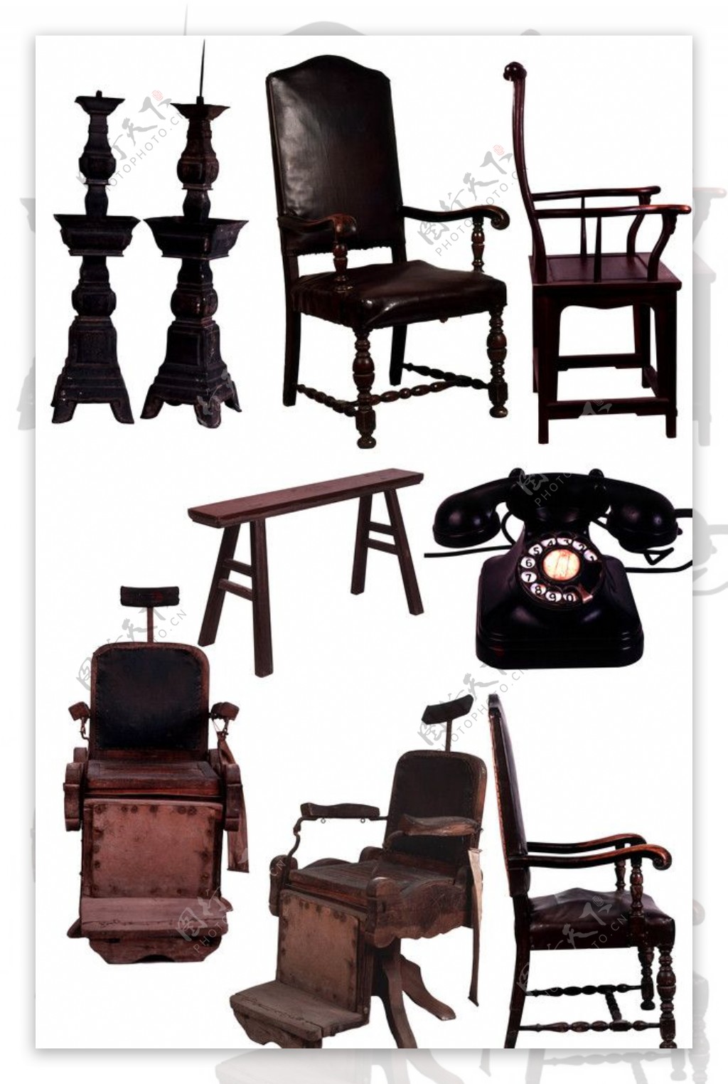 方凳靠椅欧式靠椅摇篮80年代化妆盒茶具陶瓷台灯古代币仿古家具图片