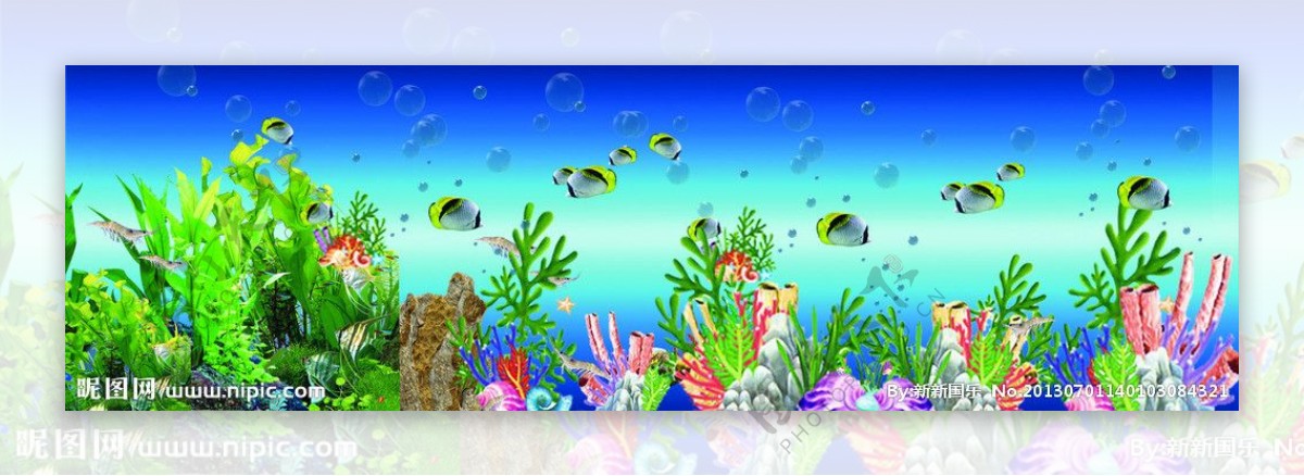 海底水草鱼虾图片