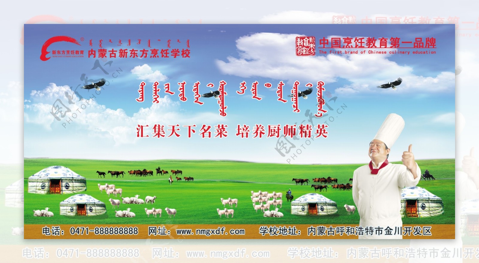 内蒙古新东方烹饪学校海报图片