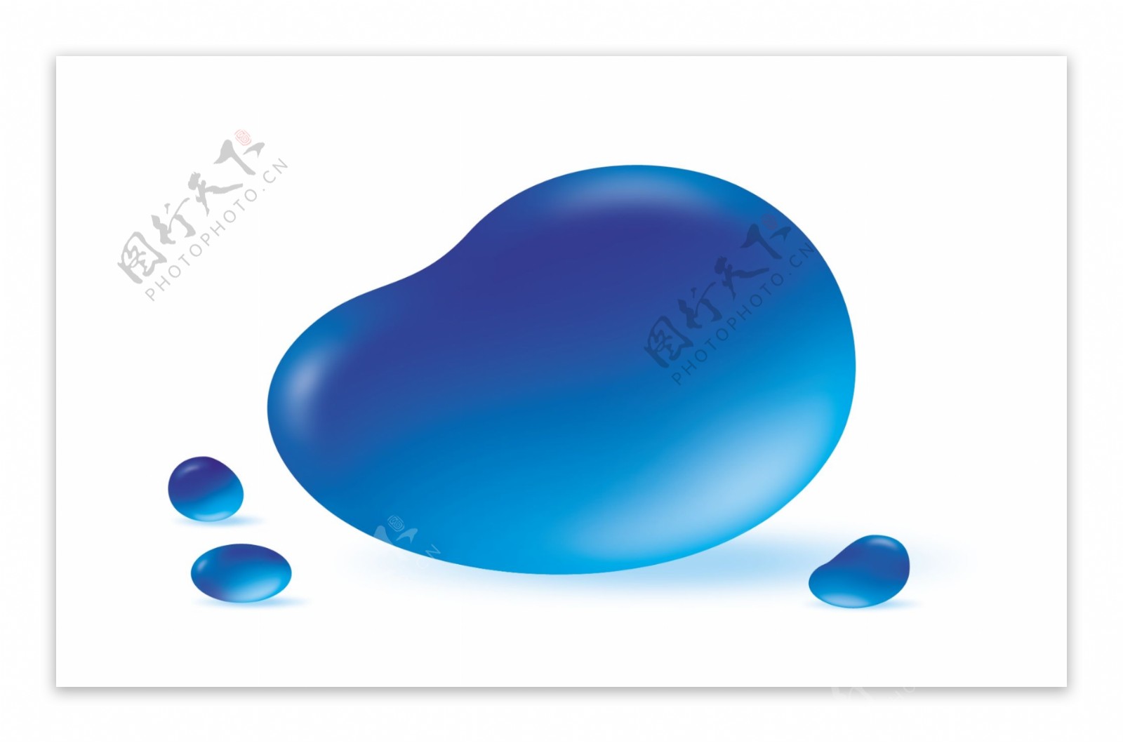 PSD精美蓝色水滴水珠素材图片