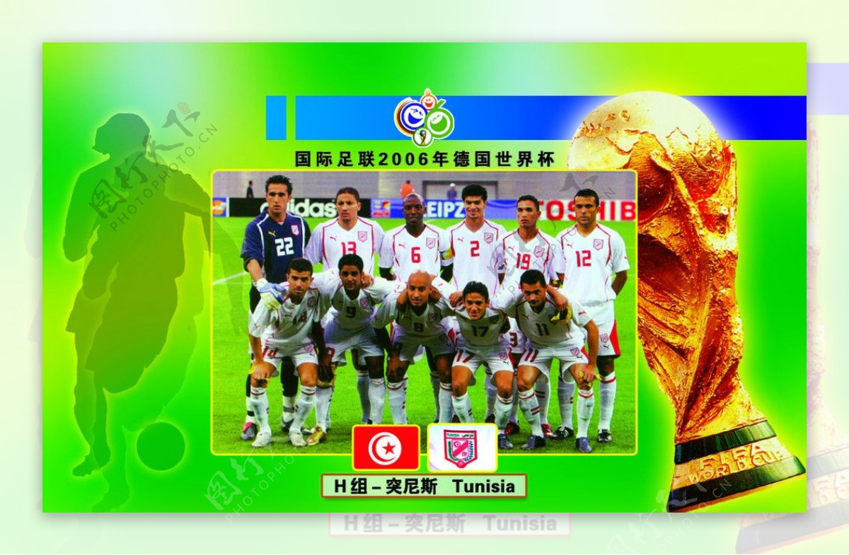 电话卡面2006年世界杯H组突尼斯图片