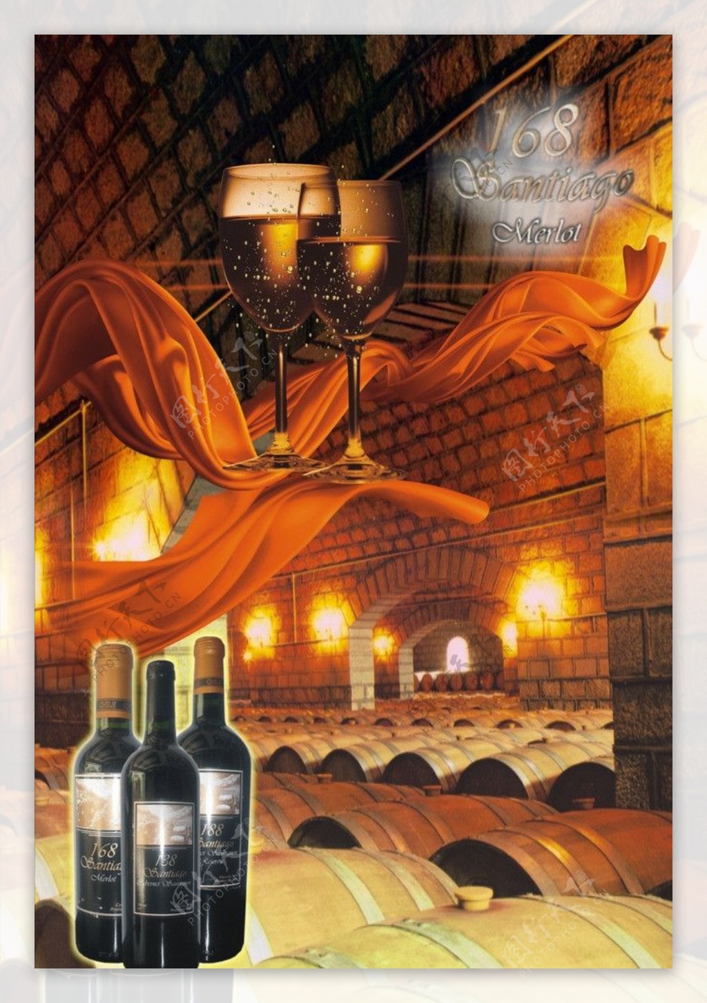 智利168红酒广告图片