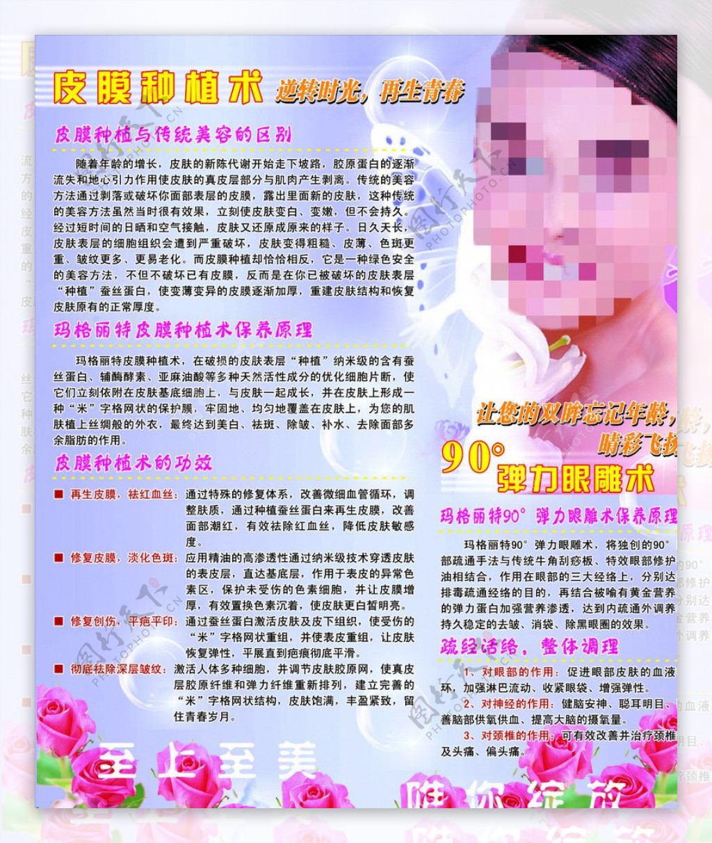 美容业皮膜种植术海报图片