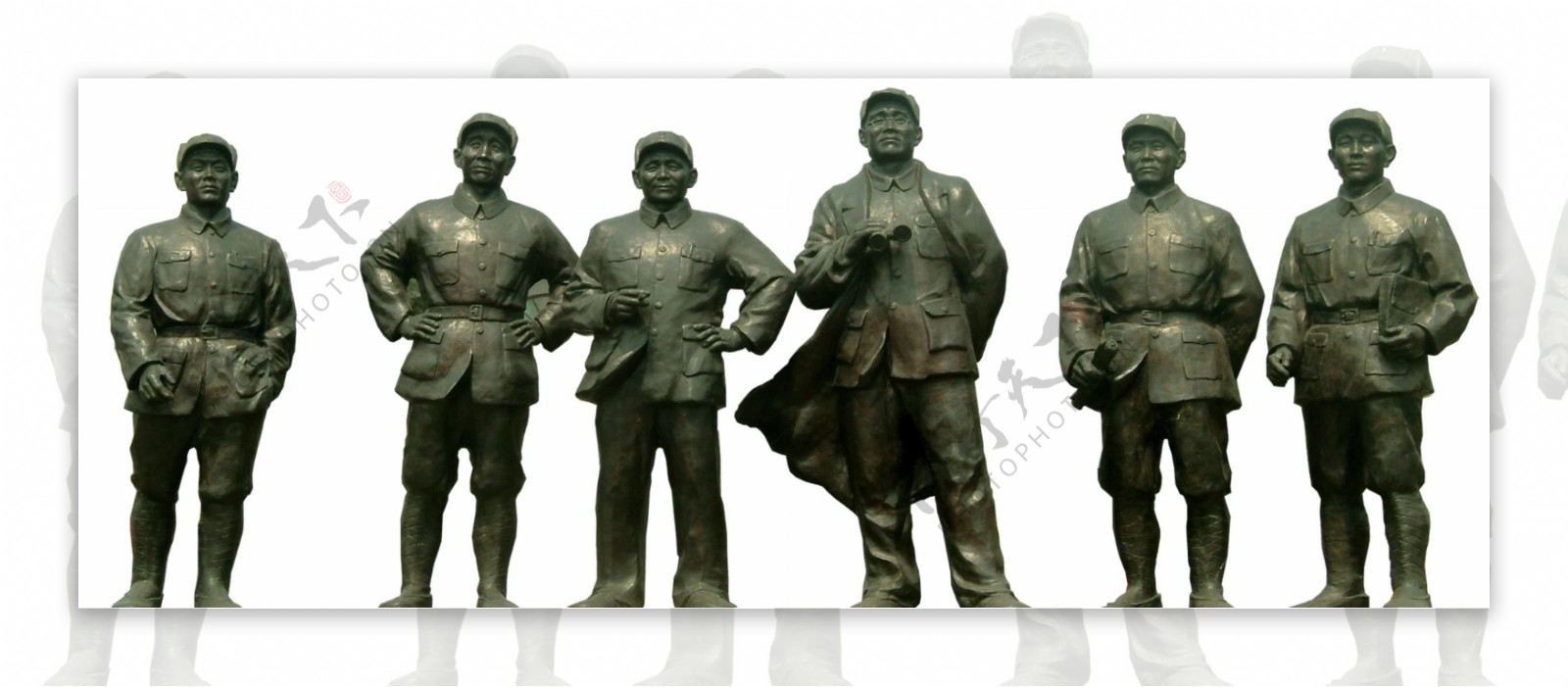 刘邓大军的领导雕塑图片