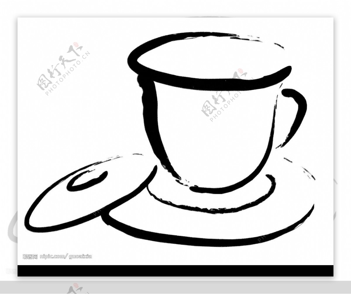 茶杯手绘茶杯分层图片