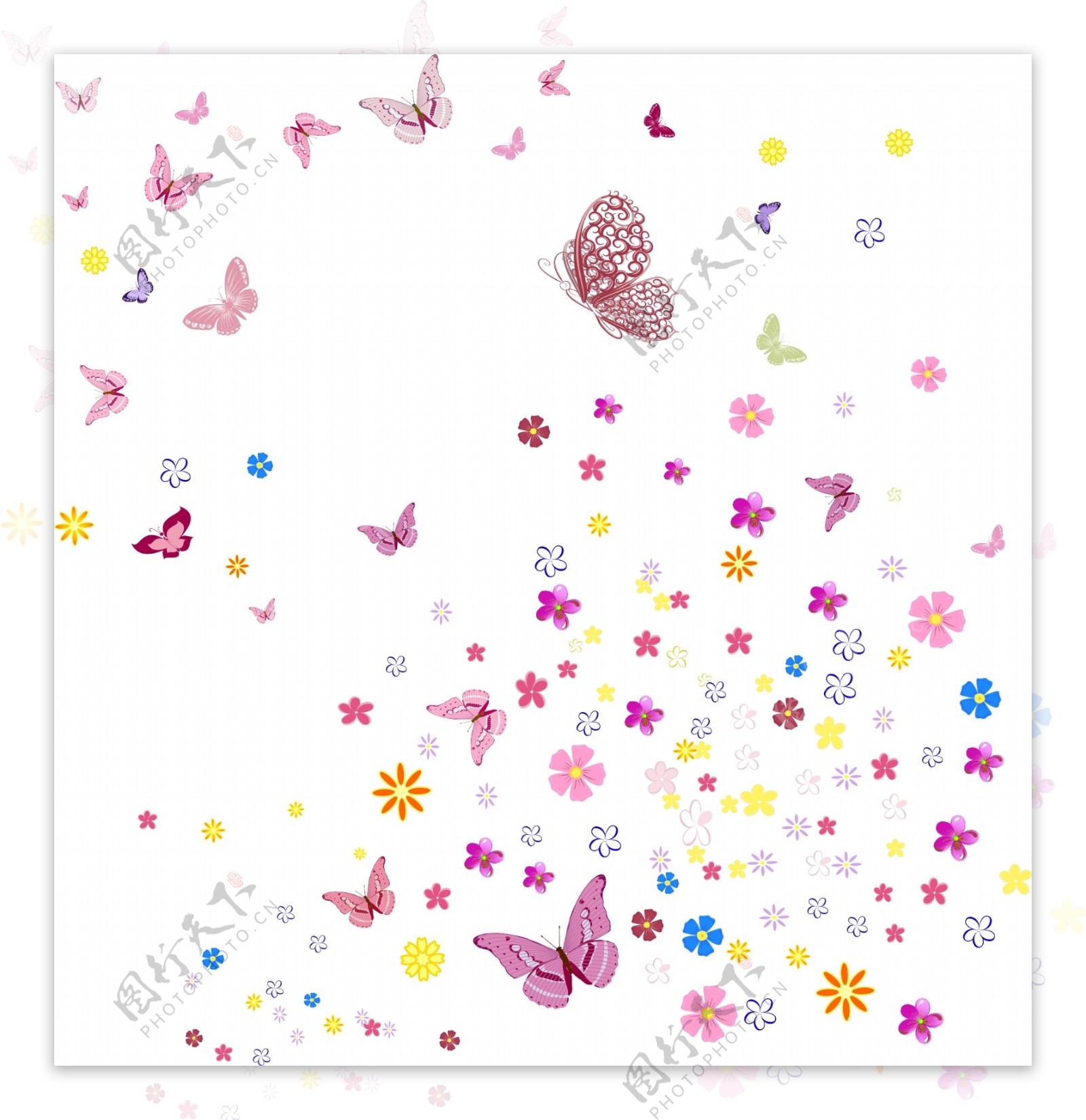 花和蝴蝶矢量图片