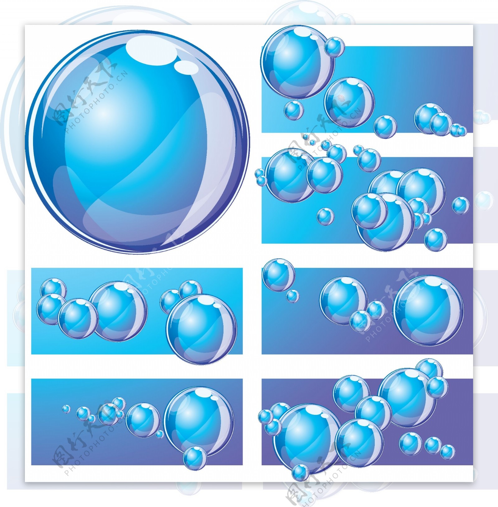 蓝色动感泡泡气泡图片