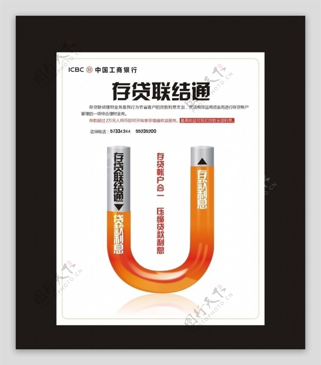 中国工商银行存贷联结通广告设计图片