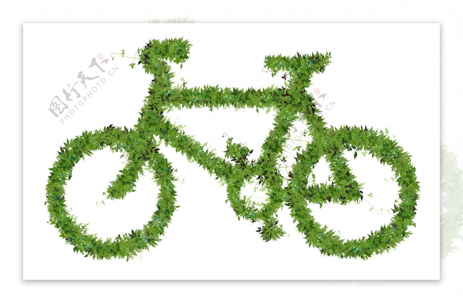 绿色自行车图片