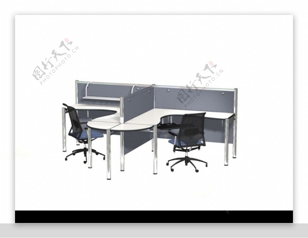 办公桌模型0049
