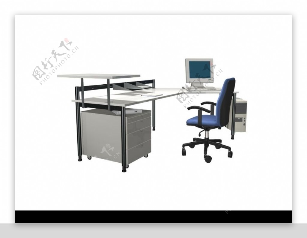办公桌模型0055