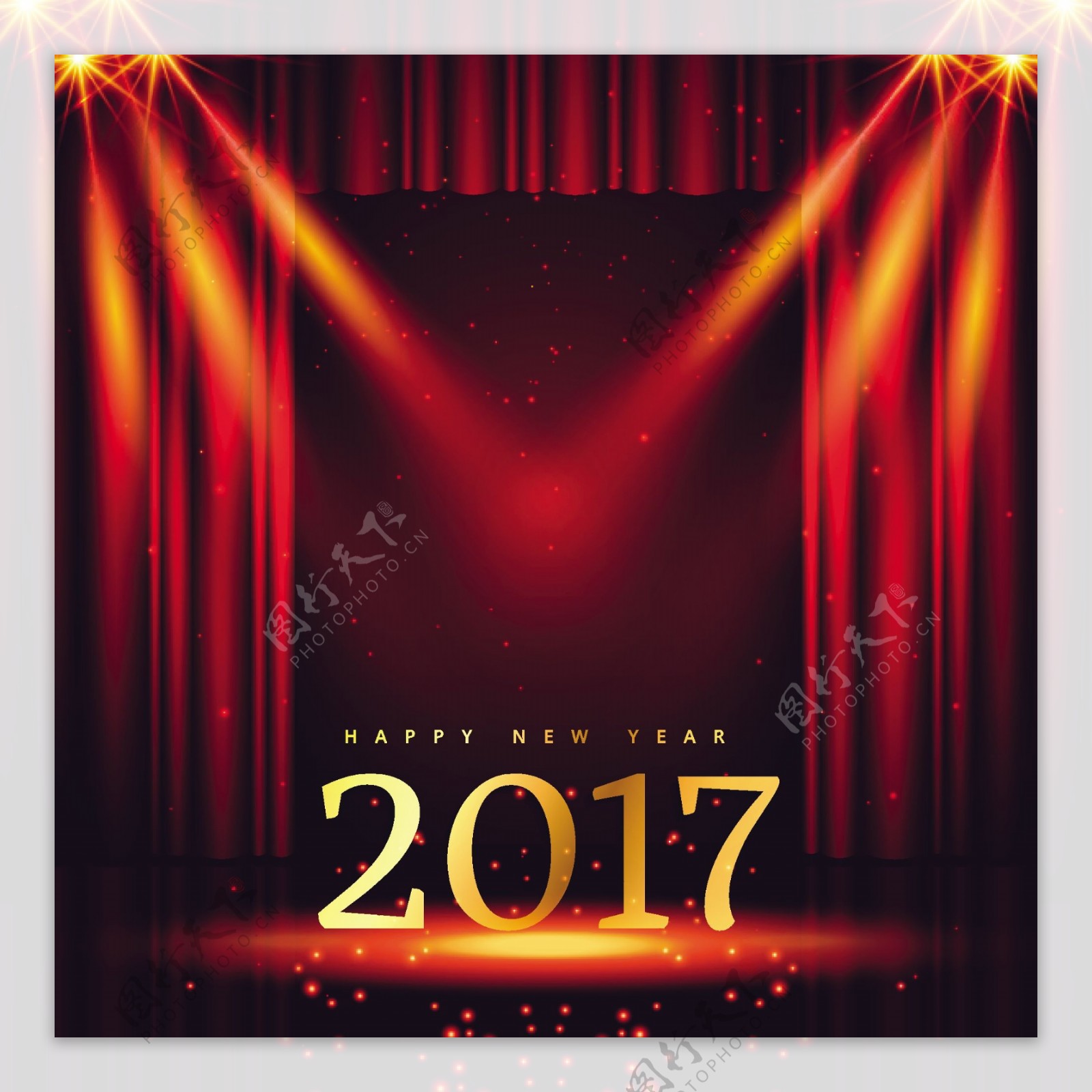 红色帷幕2017新年舞台背景