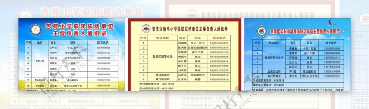 小学联防联动单位设计