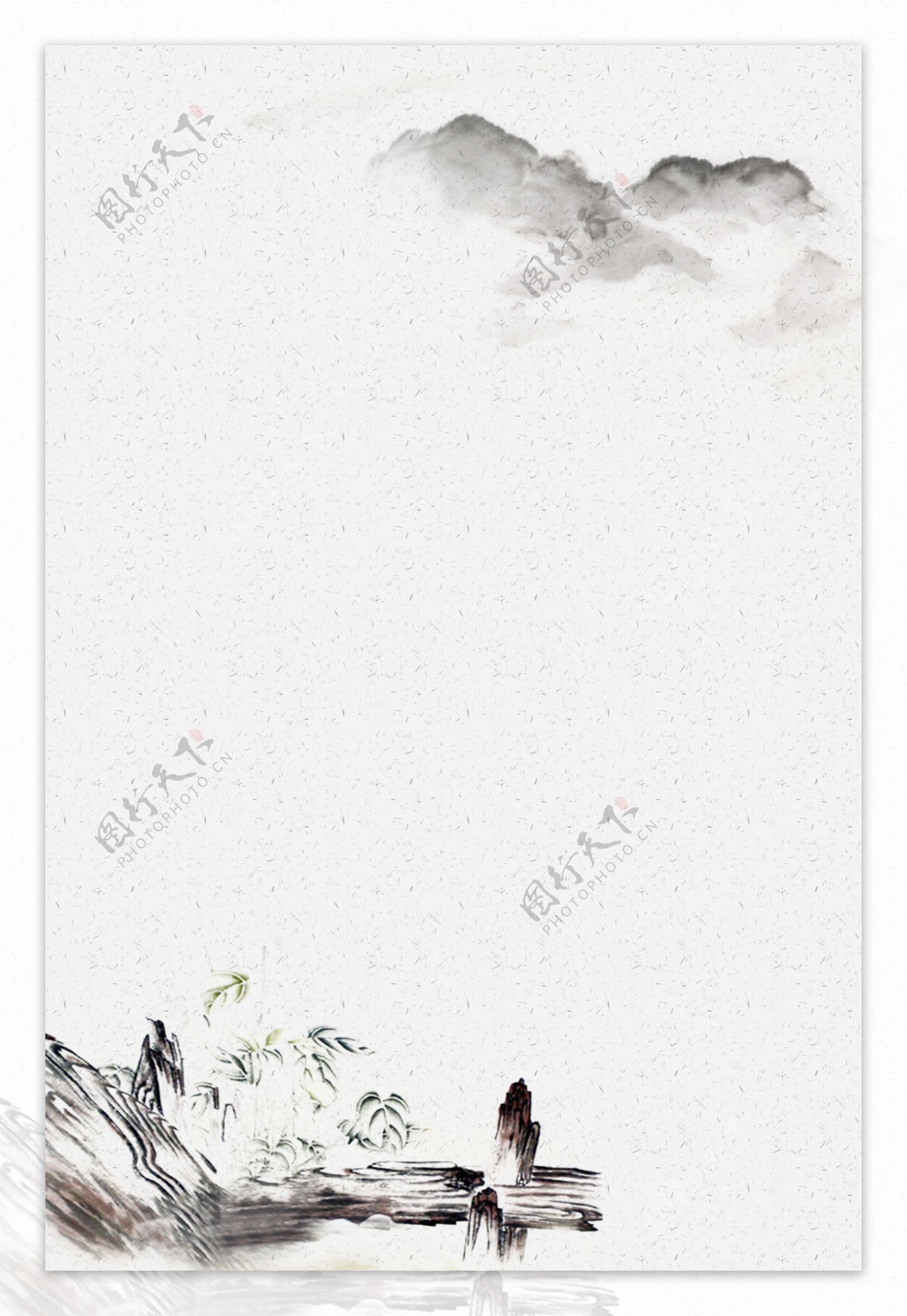 水墨中国风海报风景图
