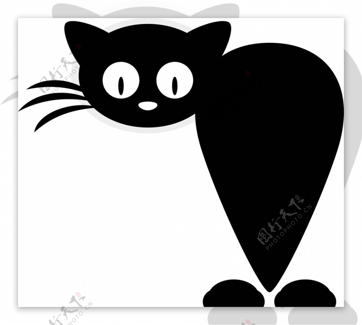 卡通黑猫设计素材免费下载 - 觅知网