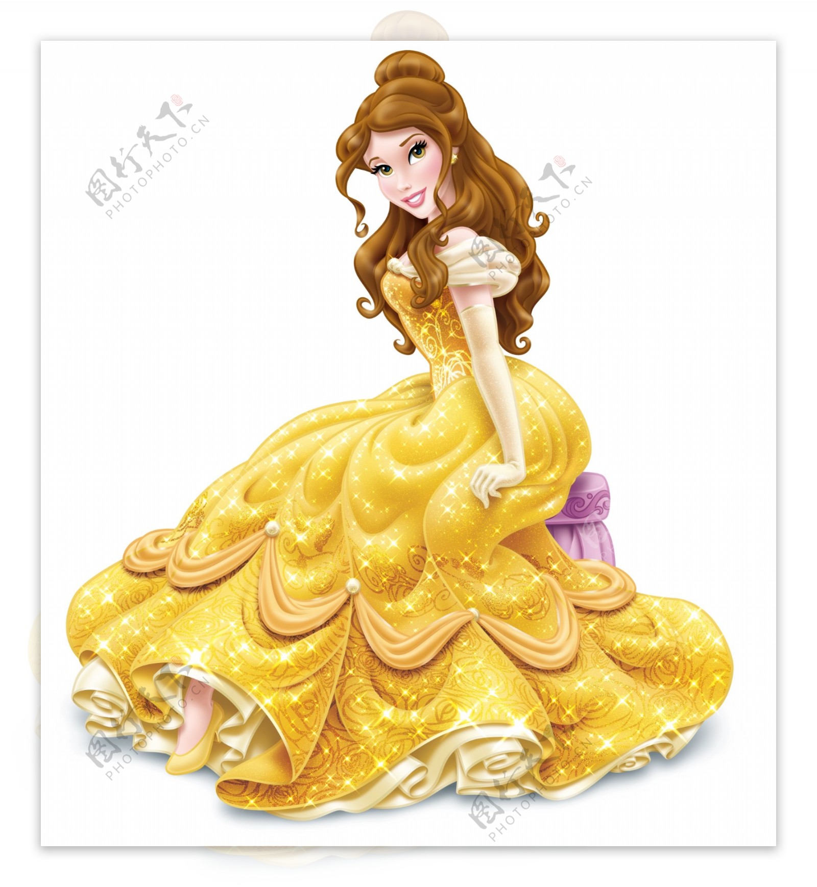 壁纸 贝儿，公主，爱心，黄色裙子，迪士尼动漫女孩 2560x1600 HD 高清壁纸, 图片, 照片