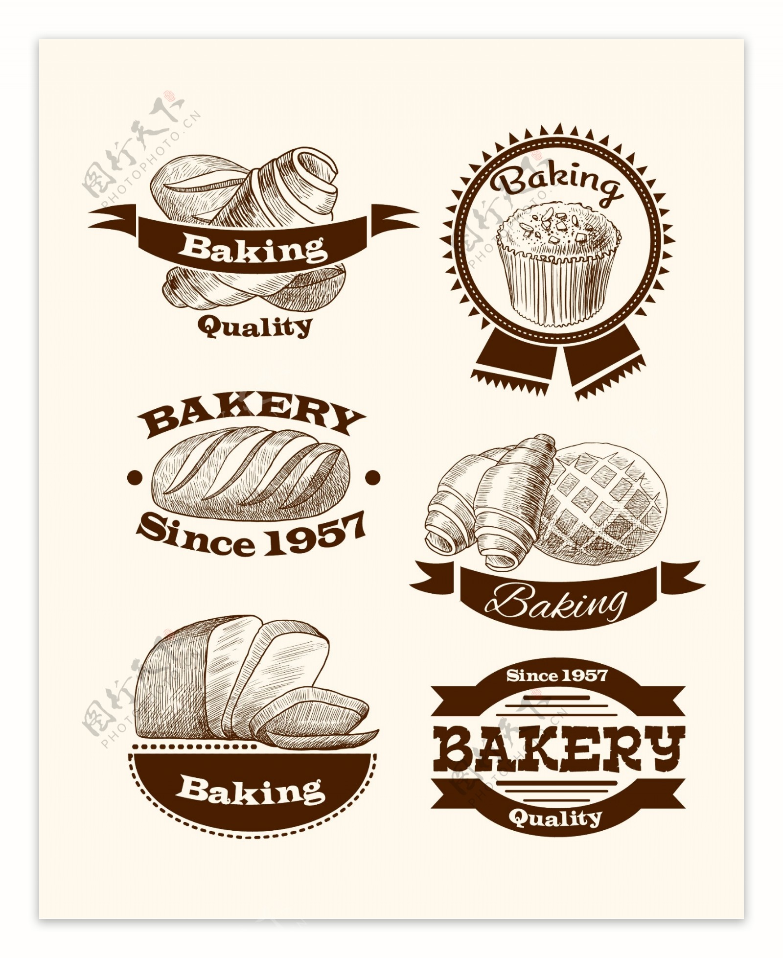 各种面包素材标志