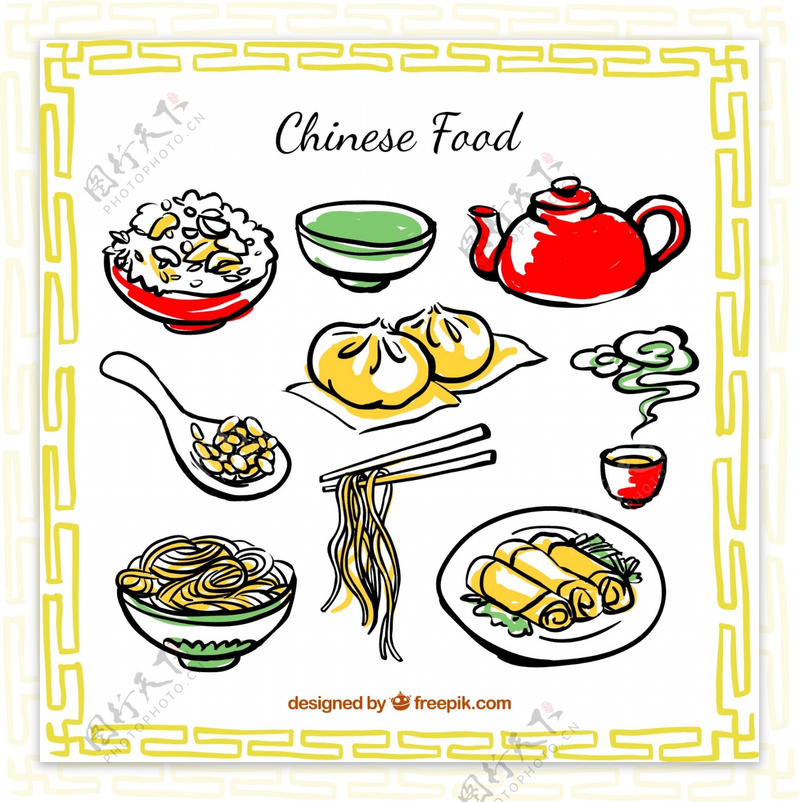 彩绘中国食物