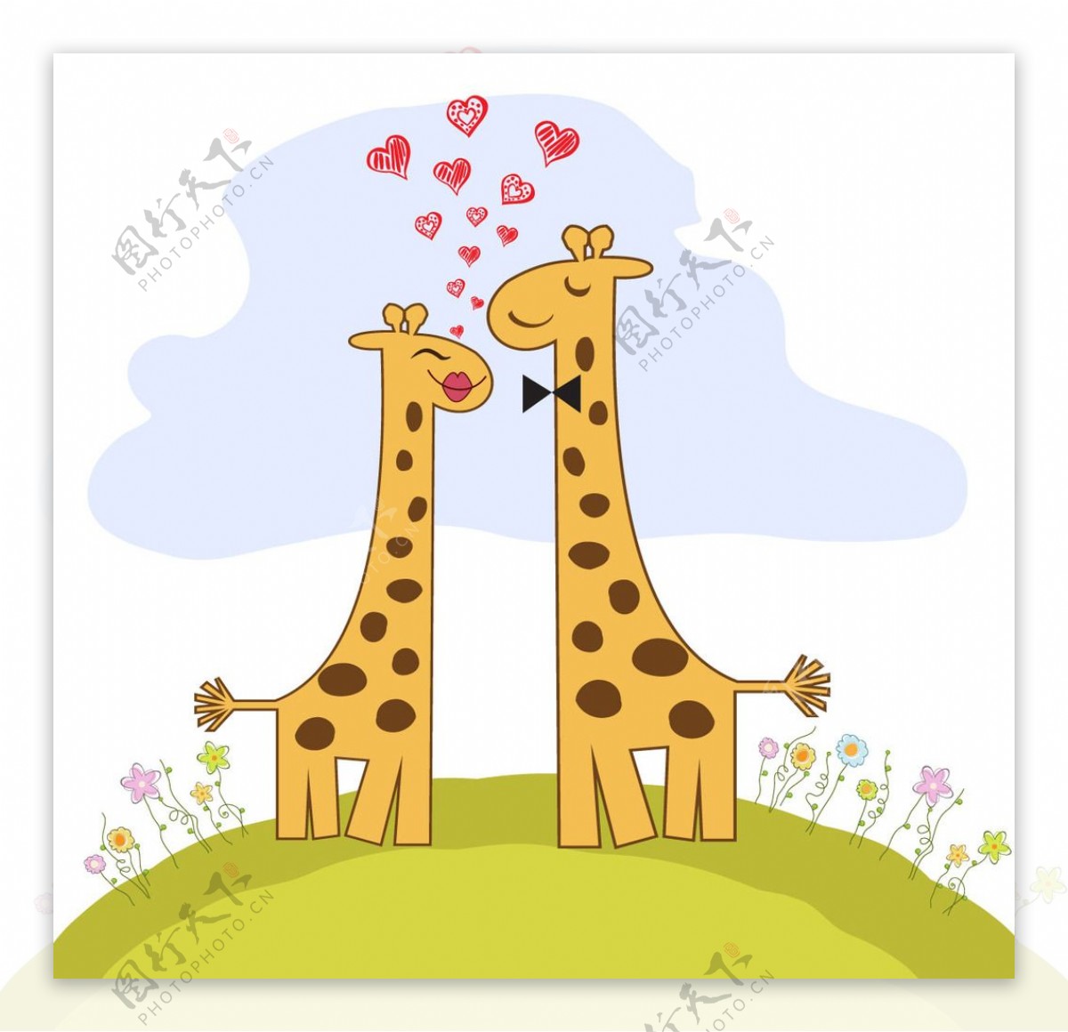 搞笑长颈鹿夫妇在爱情人节