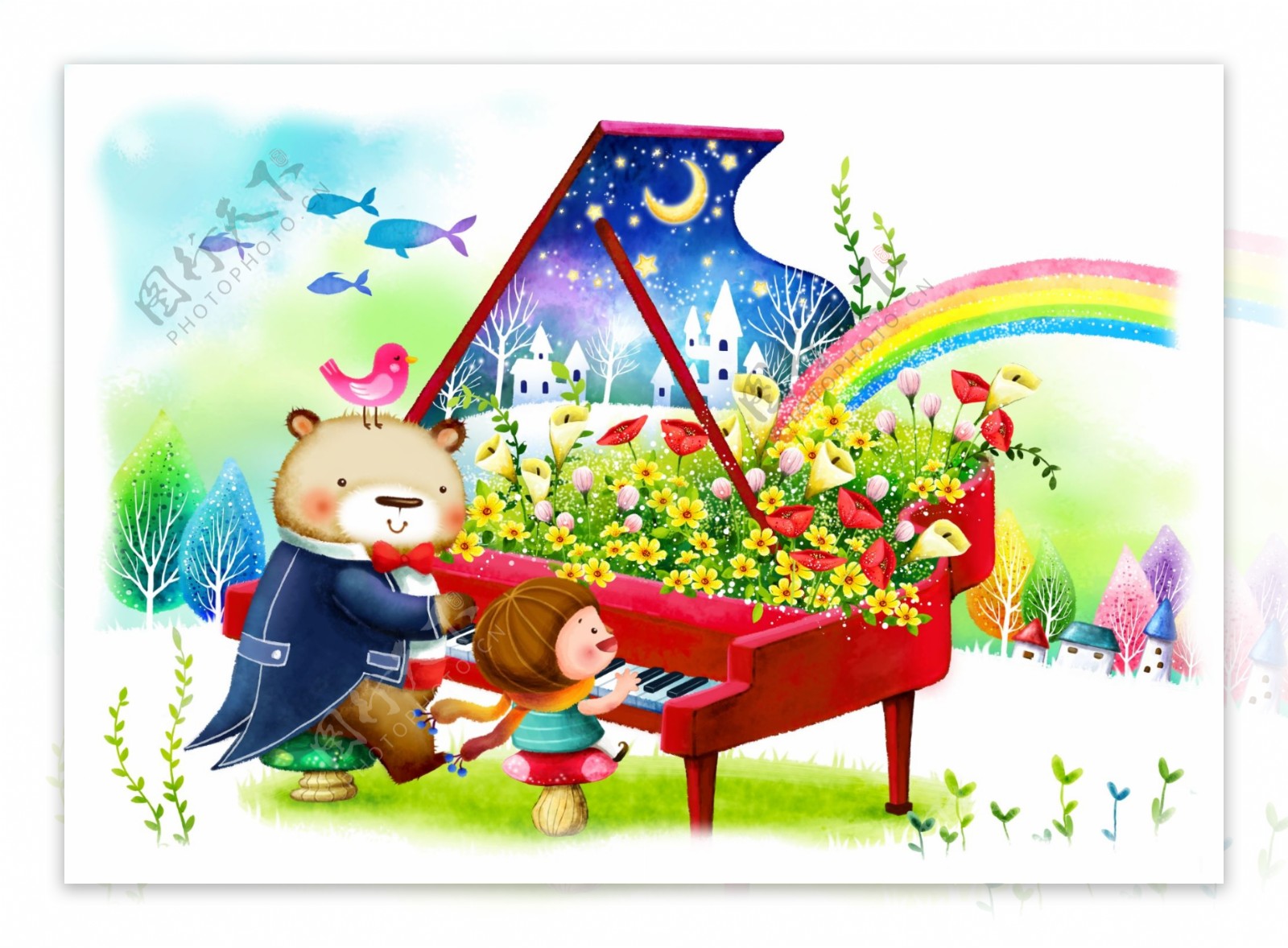 小熊弹钢琴