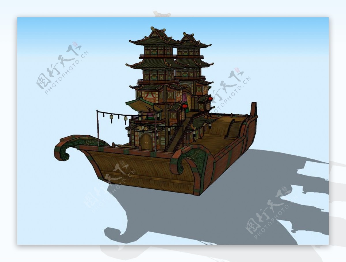 扬州画舫3D模型