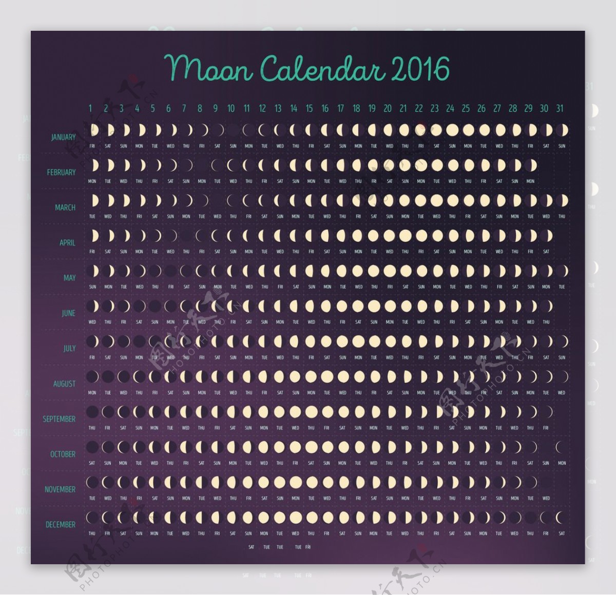 月亮历2016模板