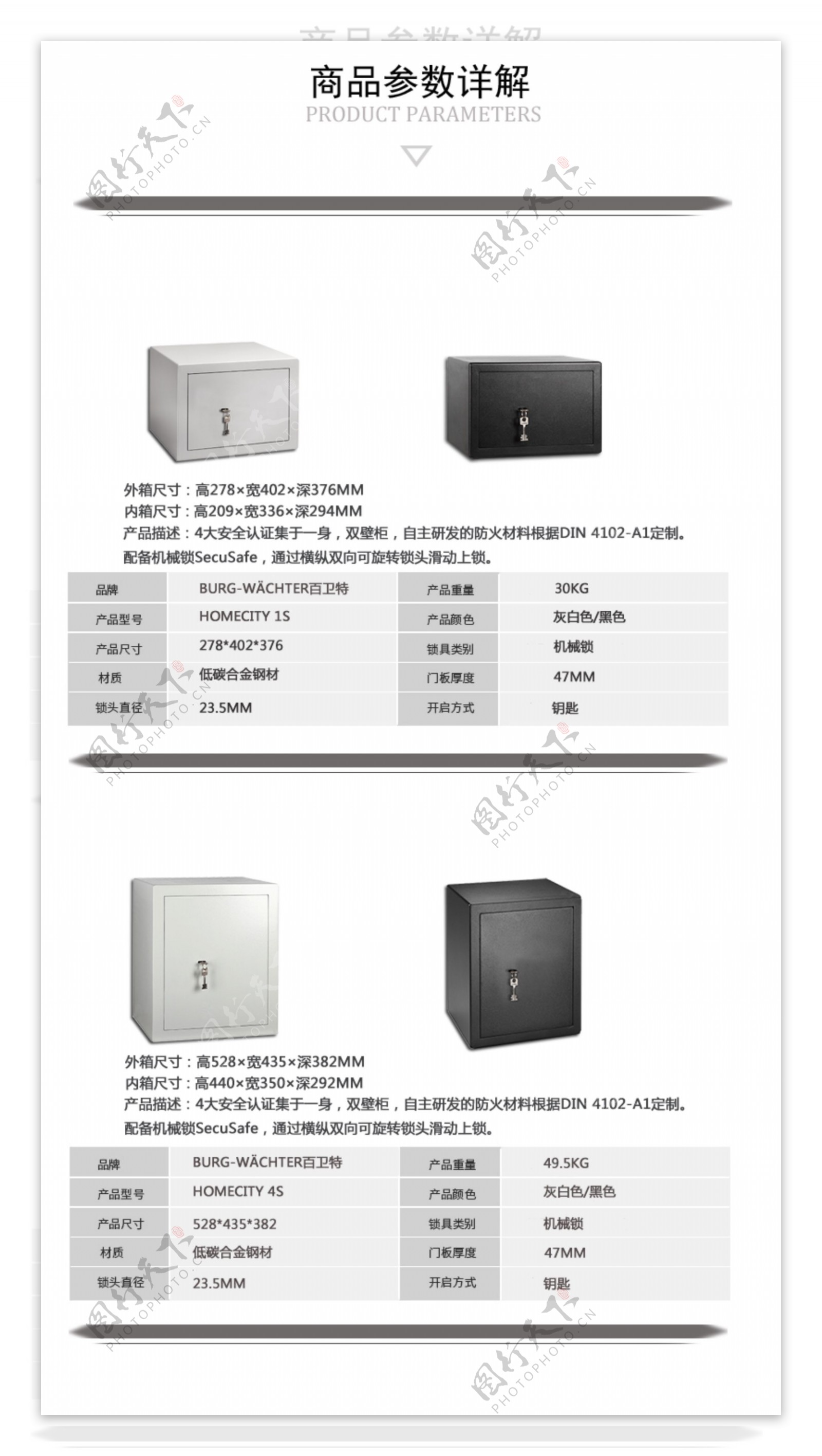 进口保险柜百卫特C系列参数