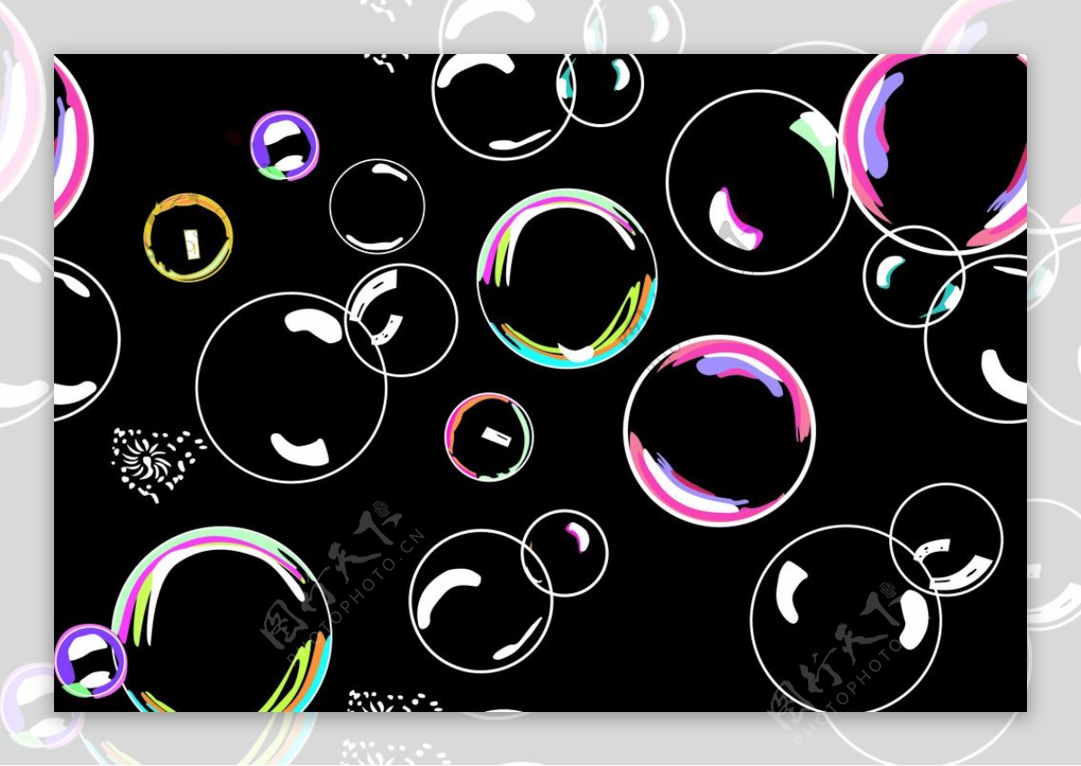 数码印花彩色水泡图案