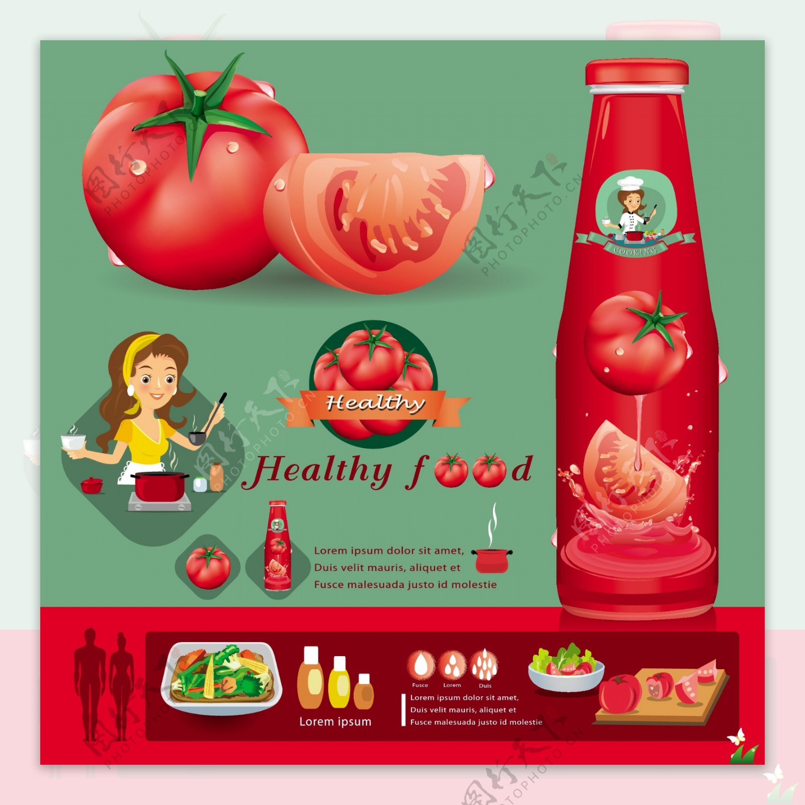 创意卡通番茄酱海报