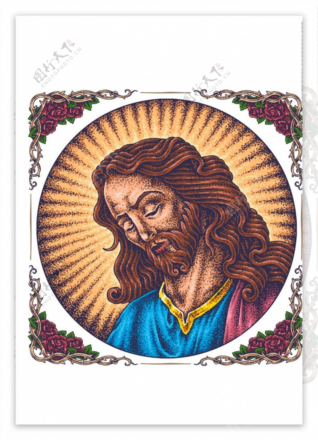 宗教耶稣纹身图案下载