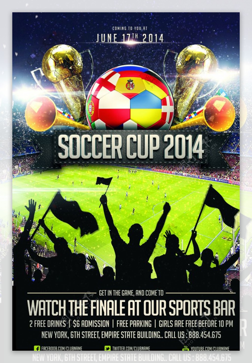 巴西世界杯宣传海报psd素材