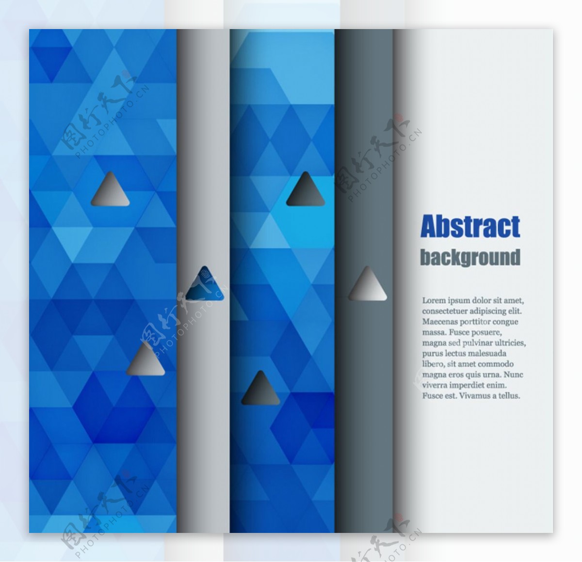三角形镂空堆叠纸张背景矢量素材