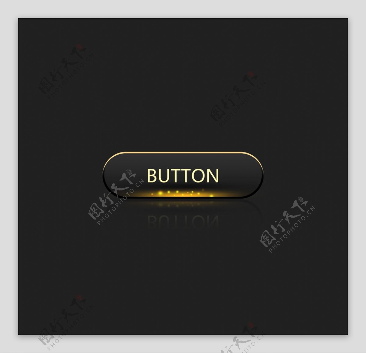 金黑色透明华丽发光按钮