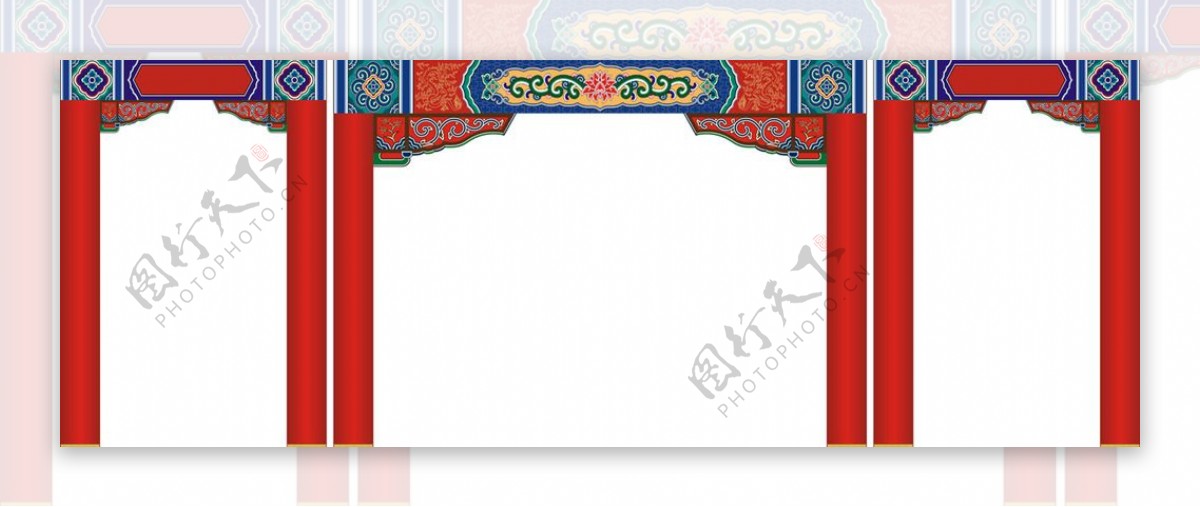 中式婚礼背景门柱