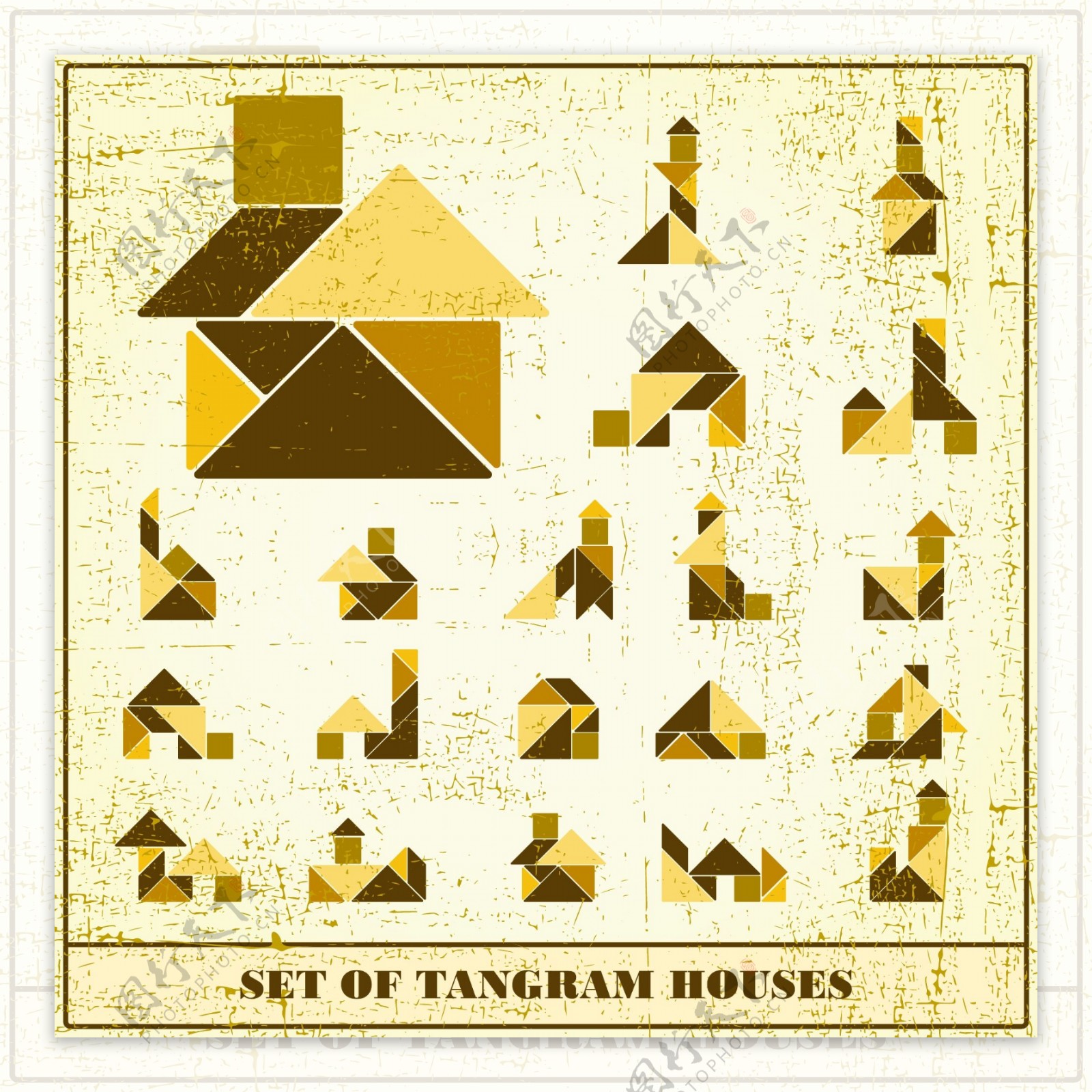 折纸房子小屋图标矢量