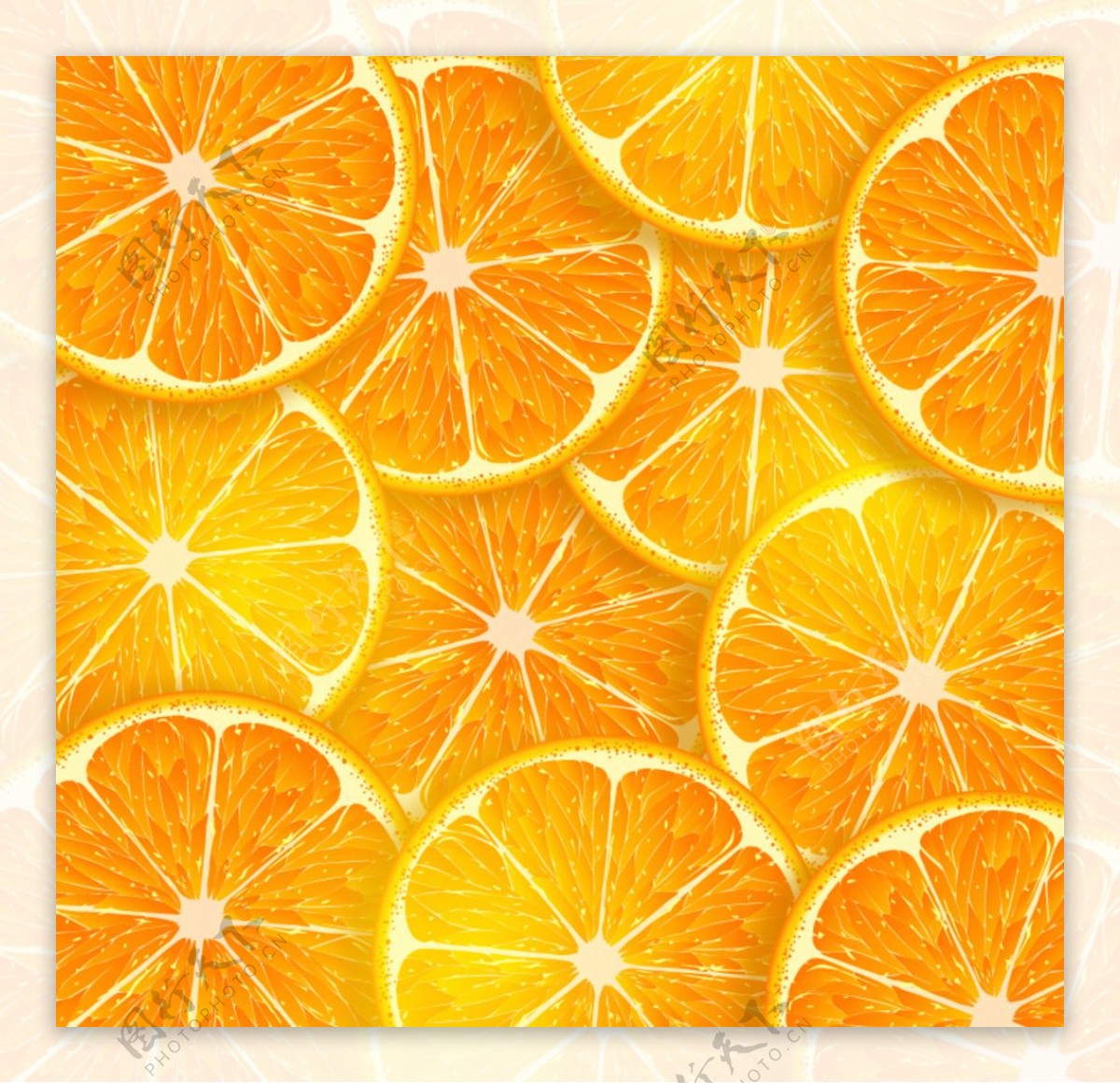 橙子背景素材甜橙切片背景