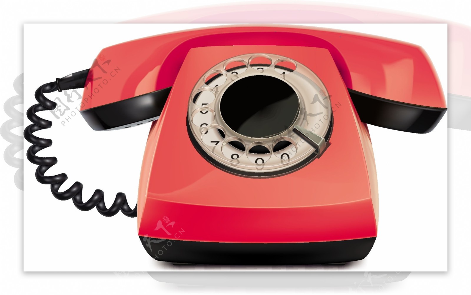 红色复古电话机矢量