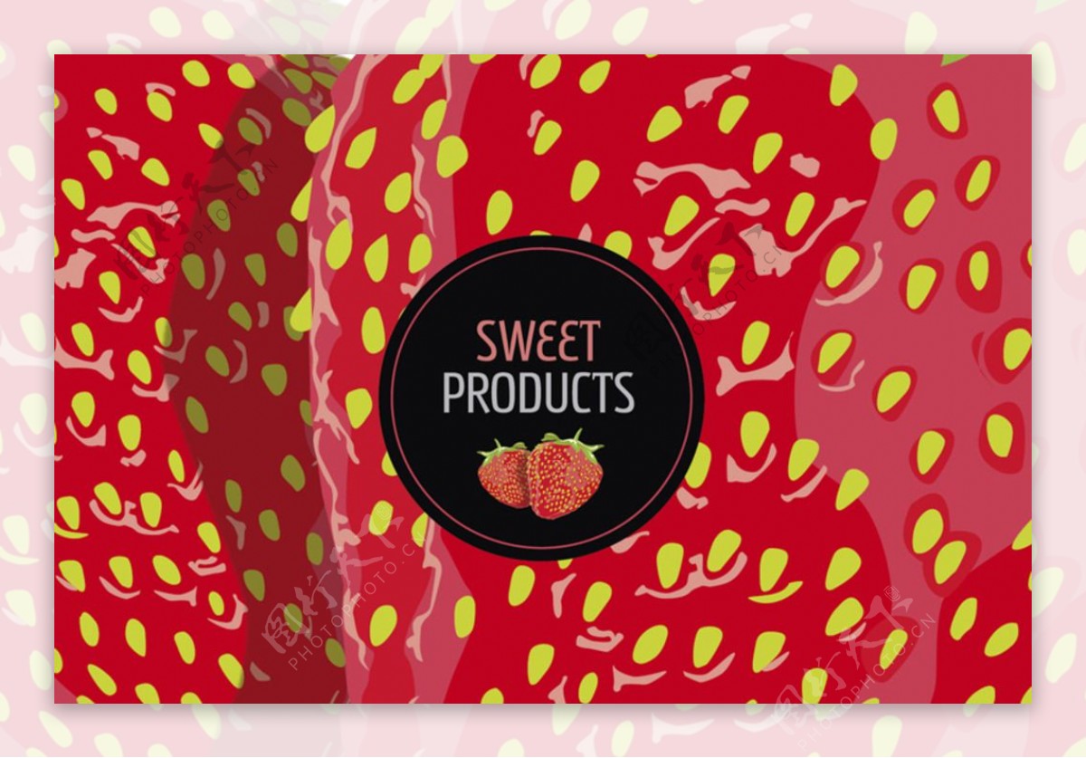 草莓表面与标签